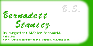bernadett stanicz business card