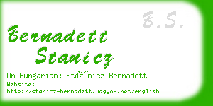 bernadett stanicz business card